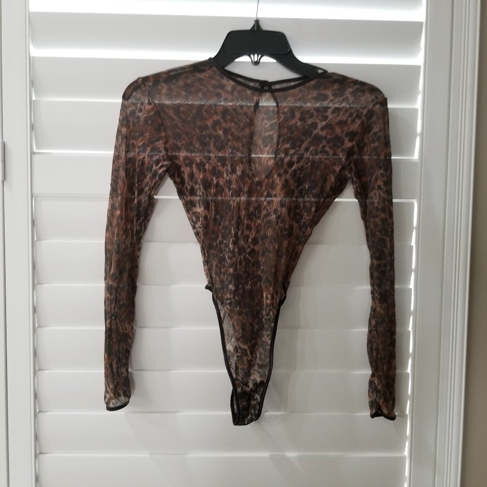 Sheer Leopard Print Bodysuit